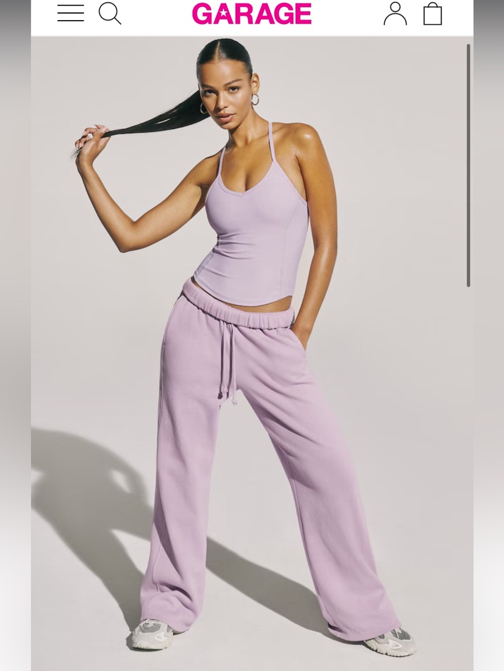 Garage Ultra Fleece Straight Leg Purple / Lavender Sweatpants - XS